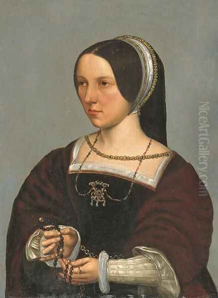 Portrait of Elisabeth Donche Oil Painting by Ambrosius Benson