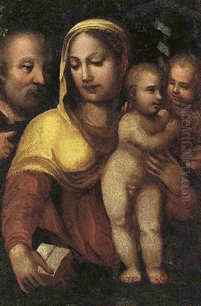 The Holy Family with Saint John the Baptist Oil Painting by Domenico Di Pace Beccafumi