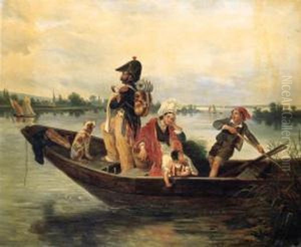 The River Ferry Oil Painting by Eugene Charpentier