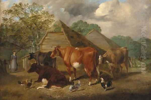 The farmyard Oil Painting by Henry Charles Bryant