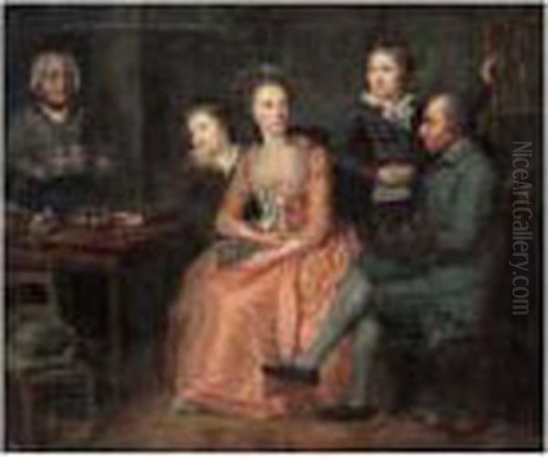 Le Peintre Et Sa Famille Oil Painting by Jean Baptiste (or Joseph) Charpentier