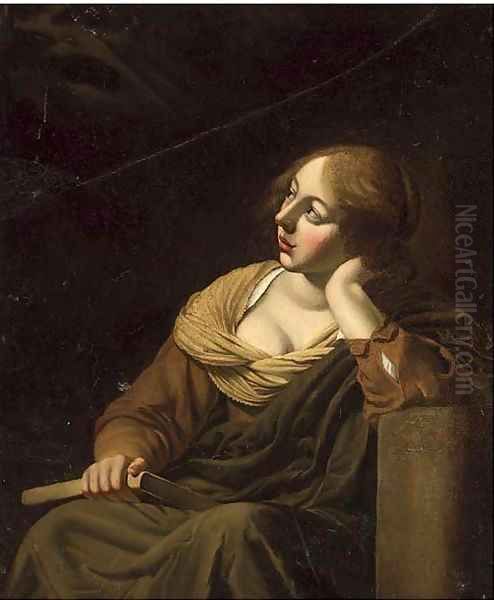 A girl looking up in adoration Oil Painting by Jan De Bray