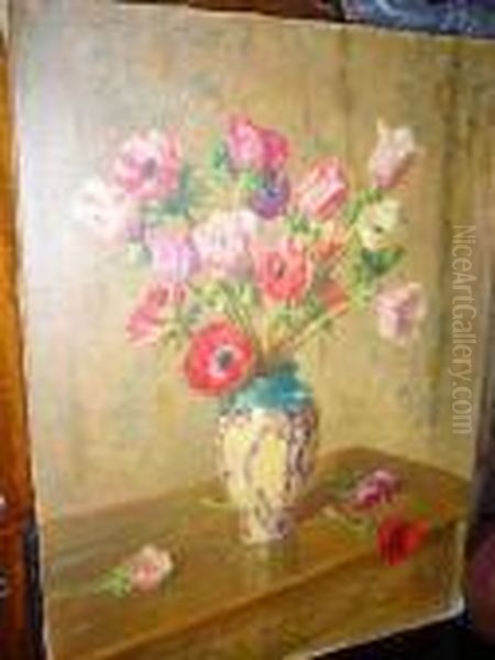 Bouquet D'anemones, 1926 Oil Painting by Albert Charpin