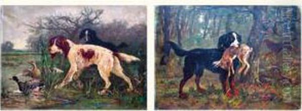 Scenes De Chasse. Oil Painting by Albert Charpin