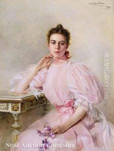 Portrait Of Elizabethalvina Hyde Oil Painting by Theobald Chartran