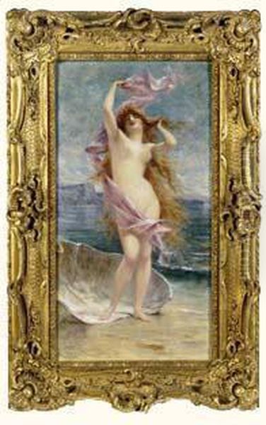 Venus Sortant De Sa Coquille Oil Painting by Theobald Chartran