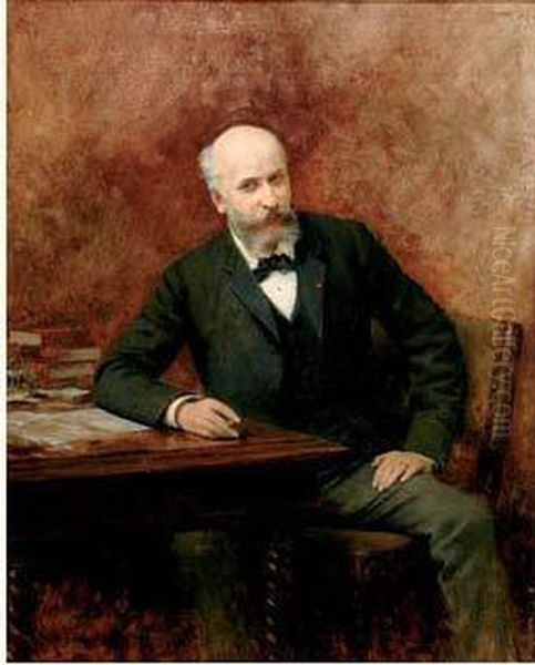 Portrait D'epoux, Circa 1875 Oil Painting by Theobald Chartran