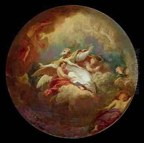 Apotheosis of St. Ambrose (347-397) study for the decoration of the Invalides Oil Painting by Bon De Boulogne