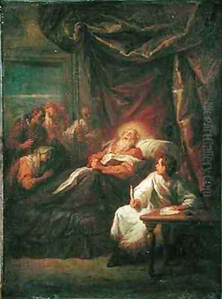 The Death of St. Ambrose Oil Painting by Bon De Boulogne