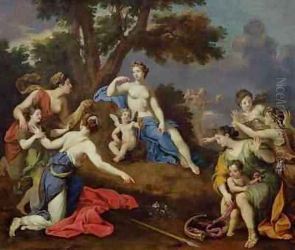 Venus Creating the Anemone with the Blood of Adonis Oil Painting by Bon De Boulogne