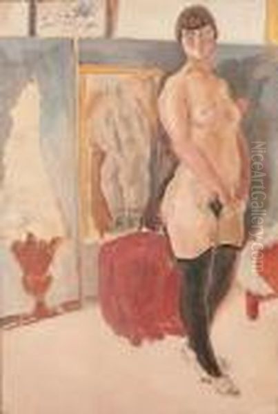 Nu Feminin Oil Painting by Chas-Laborde