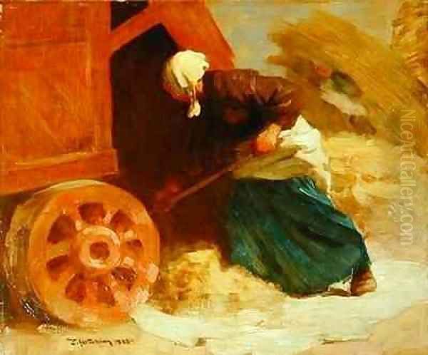 Late Harvest Oil Painting by Thomas Austen Brown