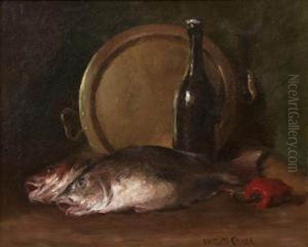 Two Fish Oil Painting by William Merritt Chase