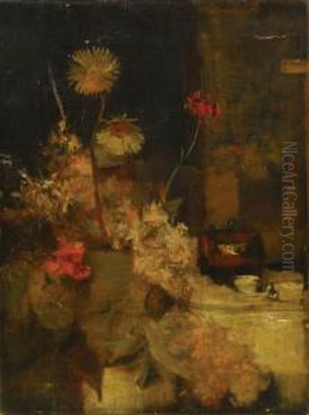 Floral Still Life Oil Painting by William Merritt Chase