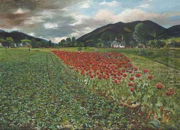 The poppy field Oil Painting by Wilhelm Braun