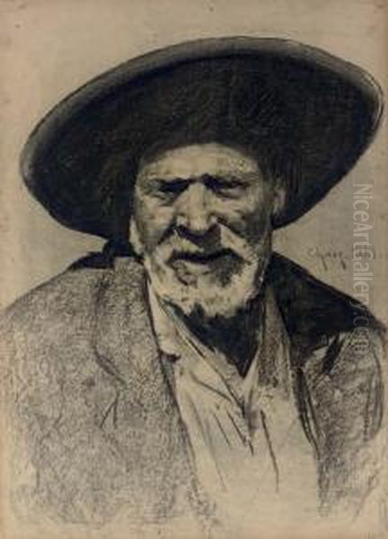 Portrait Of A Spanish Peasant Oil Painting by William Merritt Chase