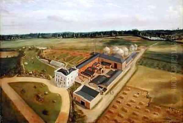 Tiptree Hall and Farm, Essex Oil Painting by William Brown