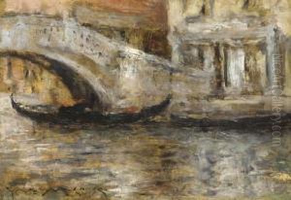 Gondola In Venice Oil Painting by William Merritt Chase