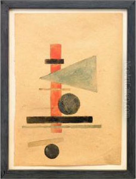 Suprematist Composition Oil Painting by Ilya Grigorevitch Chashnik