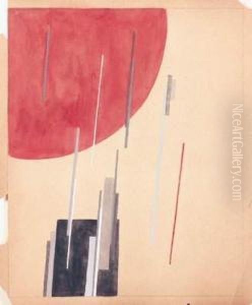 Composition Suprematiste Oil Painting by Ilya Grigorevitch Chashnik