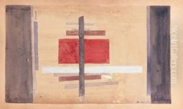 Composition Suprematiste Oil Painting by Ilya Grigorevitch Chashnik