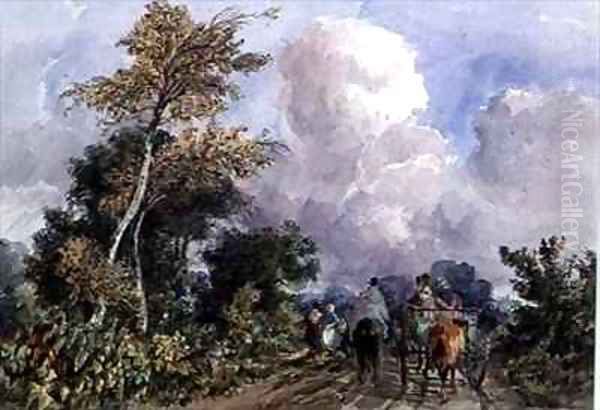 On the Deal Road, near Canterbury Oil Painting by William, of Dover Burgess