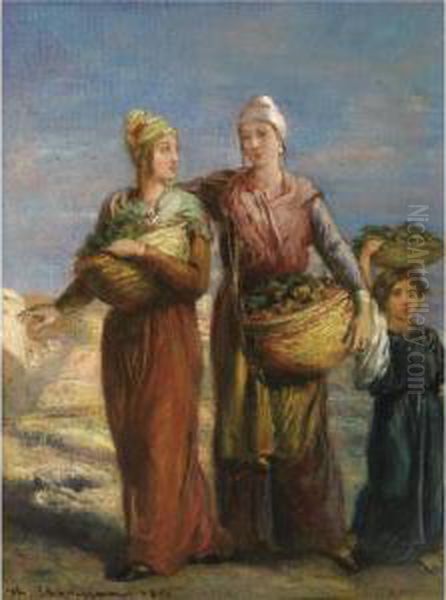 Les Deux Femmes Juives Oil Painting by Theodore Chasseriau