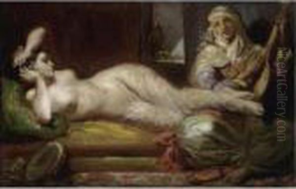 Odalisque Couchee Oil Painting by Theodore Chasseriau