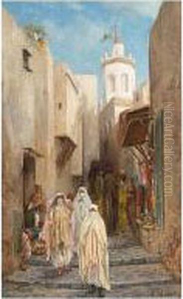 Woman Of The Casbah Oil Painting by Marc Alfred Chataud