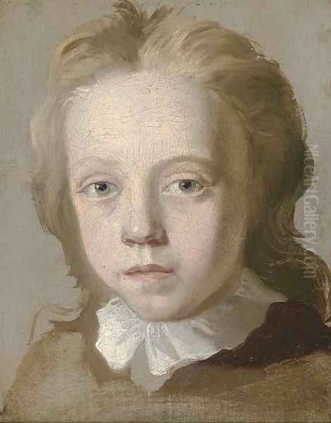 Portrait of a boy, head-and-shoulders, a study Oil Painting by George Beare