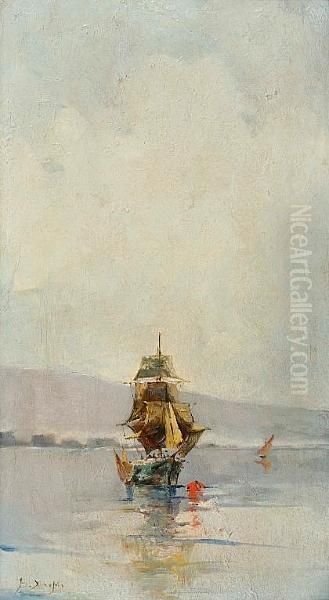 Sailing Boat Oil Painting by Vassilios Chatzis