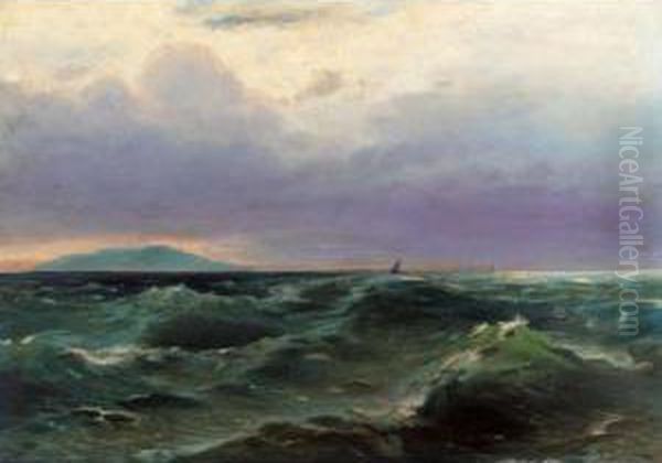 Rough Waters Oil Painting by Vassilios Chatzis