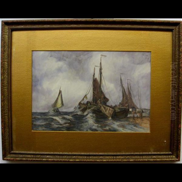 Stormy Seas Oil Painting by Georges Chavignaud