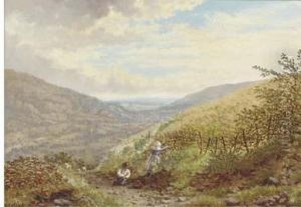 The Young Berry-pickers Oil Painting by Henry Cheadle