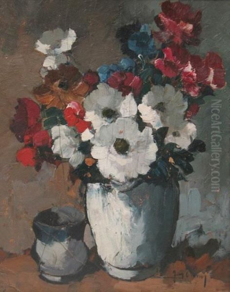 Anemone Oil Painting by Jean Cheller