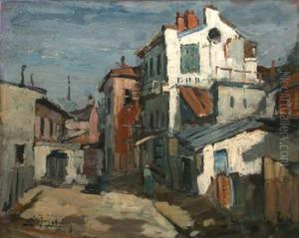 Strada In Vechiul Bucuresti Oil Painting by Jean Cheller