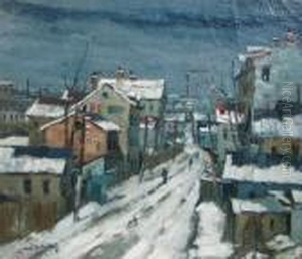 Winter Landscape Oil Painting by Jean Cheller