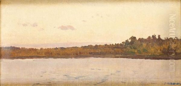 Jezioro Oil Painting by Jozef Chelmonski