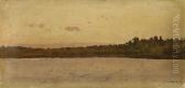 Jezioro, Ok. 1900-1910 Oil Painting by Jozef Chelmonski