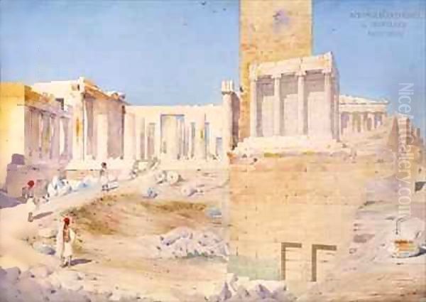 The Acropolis at Athens Oil Painting by Gustave Bougerel