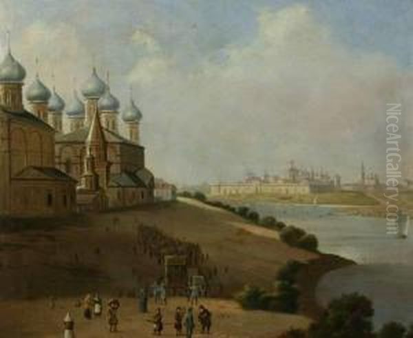 View Of Yroslavl Oil Painting by Nikanor Grigorevich Chernetsov