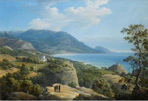 View Of Orianda On The Southern Shores Of The Crimea Oil Painting by Nikanor Grigorevich Chernetsov