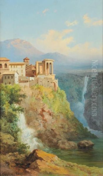 Paesaggio Con Cascata Oil Painting by Andrea Cherubini