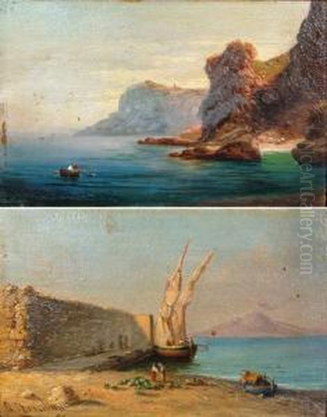 Veduta Del Golfo Di Napoli 
Capri Oil Painting by Andrea Cherubini