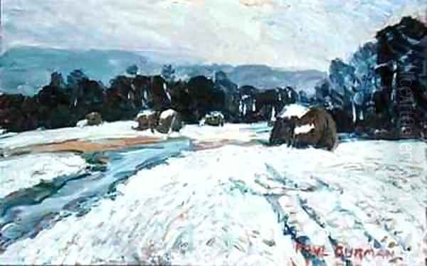 First Snow Oil Painting by Paul Burman