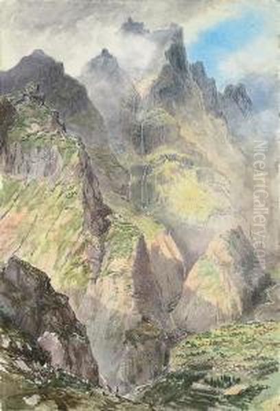 The Grande Curral, Madeira Oil Painting by Nicholas Chevalier