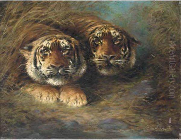 Tigers Oil Painting by Lilian Cheviot