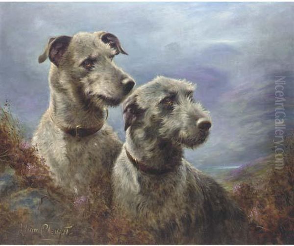 Deer Hounds Oil Painting by Lilian Cheviot