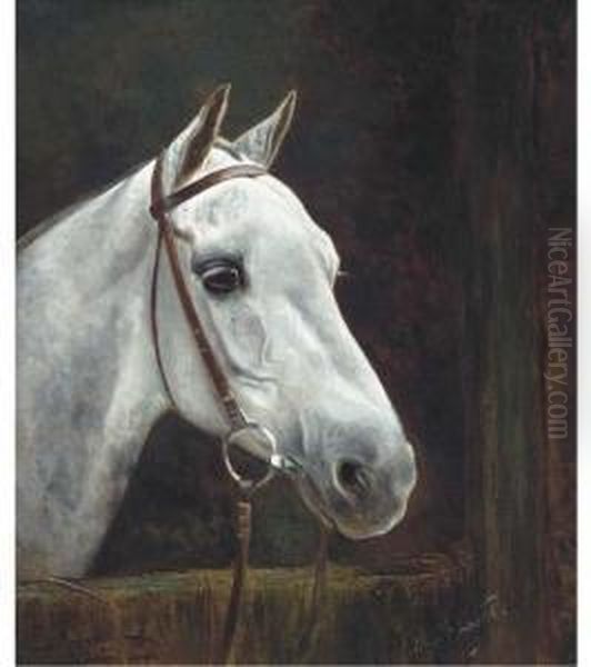 Colonel Heseltine's Polo Pony Oil Painting by Lilian Cheviot