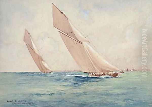 Solent sunbeams Oil Painting by William Minshall Birchall